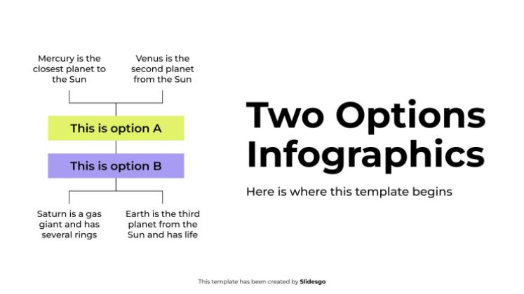 Infographie à deux options Modèles de présentation