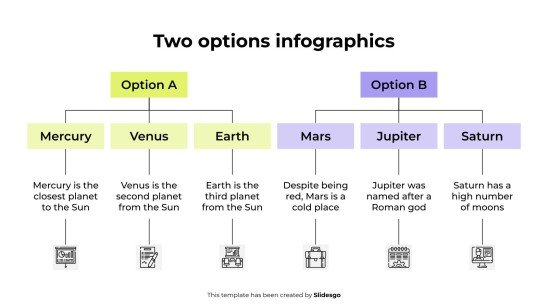 Infographie à deux options Modèles de présentation