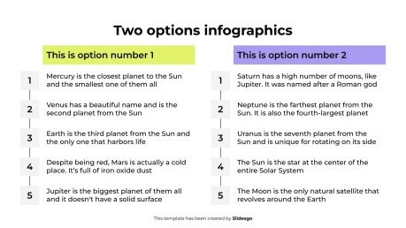 Infographie à deux options Modèles de présentation