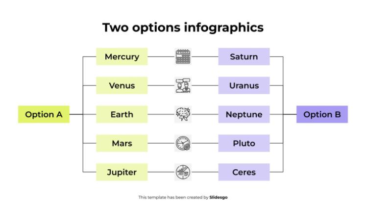 Infographie à deux options Modèles de présentation