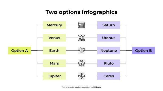 Infographie à deux options Modèles de présentation