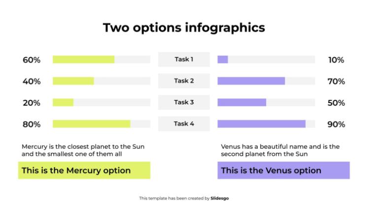 Infographie à deux options Modèles de présentation