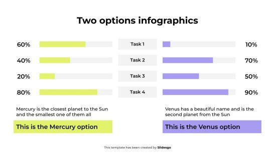 Infographie à deux options Modèles de présentation