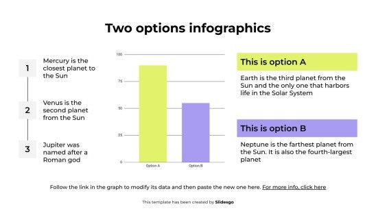 Infographie à deux options Modèles de présentation