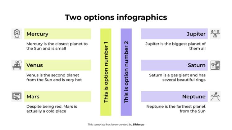 Infographie à deux options Modèles de présentation