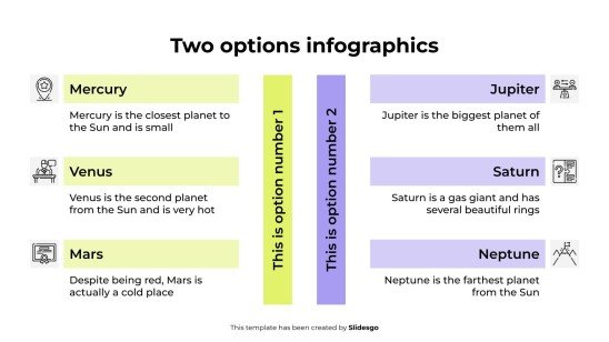 Infographie à deux options Modèles de présentation