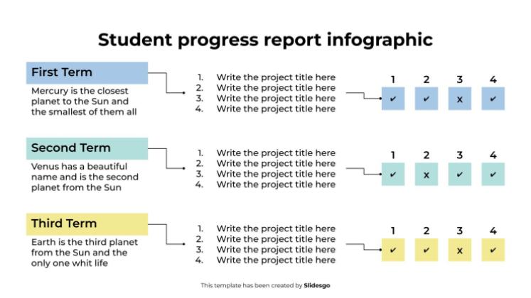 Student Progress Report Infographic presentation template 