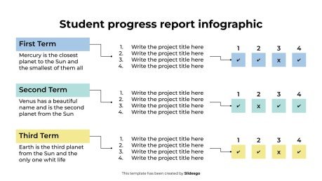 Student Progress Report Infographic presentation template 