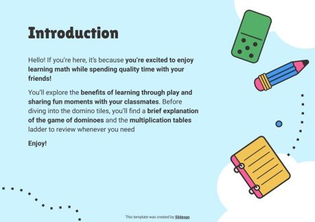 Multiplication Tables with GBL: Dominoes presentation template 