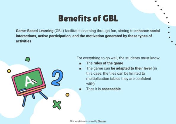 Multiplication Tables with GBL: Dominoes presentation template 