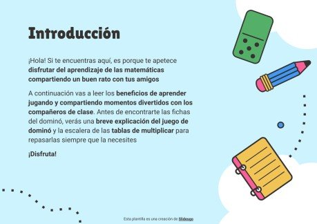 Plantilla de presentación Las tablas de multiplicar desde el ABJ. Dominó