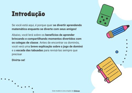 Modelo de apresentação As tabelas de multiplicação do ABJ. Dominó