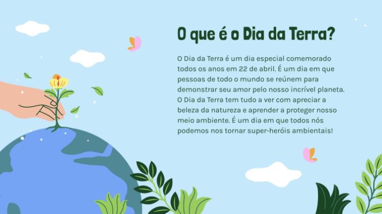 Modelo de apresentação Nossa Linda Terra: Uma Viagem pelo Dia da Terra