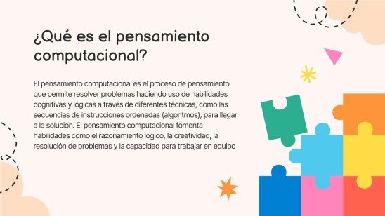 Plantilla de presentación 5 propuestas de pensamiento computacional para la educación infantil
