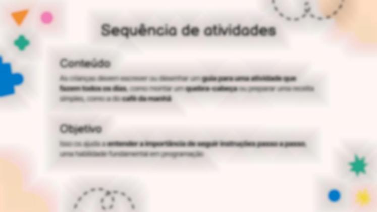 Modelo de apresentação 5 propostas de pensamento computacional para a educação infantil