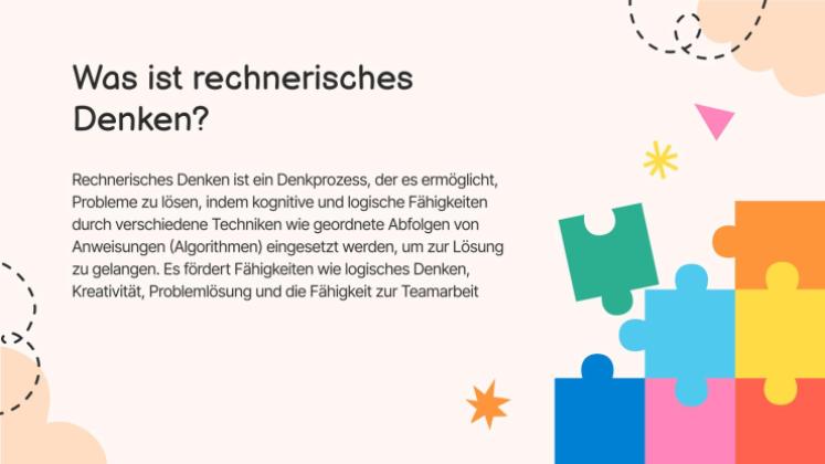 5 Vorschläge zum computergestützten Denken für die frühkindliche Bildung Präsentationsvorlage
