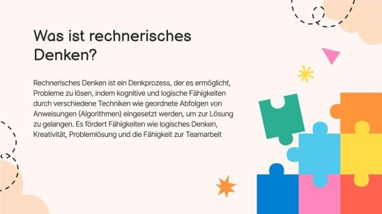 5 Vorschläge zum computergestützten Denken für die frühkindliche Bildung Präsentationsvorlage