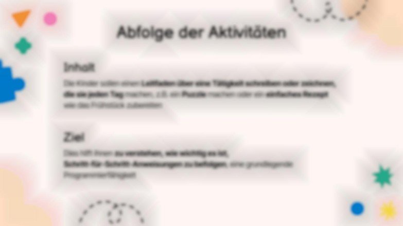 5 Vorschläge zum computergestützten Denken für die frühkindliche Bildung Präsentationsvorlage