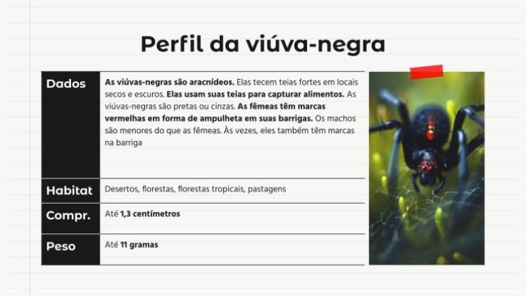 Modelo de apresentação Comparações de animais: Louva-a-deus vs. Aranha Viúva Negra