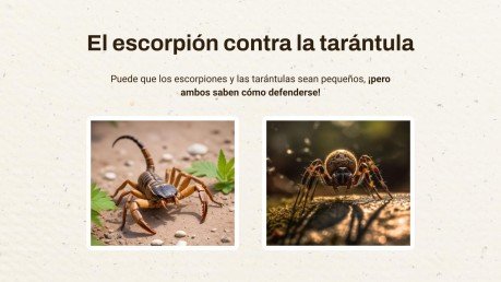 Plantilla de presentación Escorpión contra Tarántula