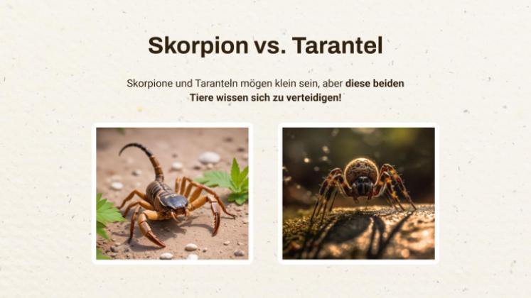 Skorpion vs. Vogelspinne Präsentationsvorlage