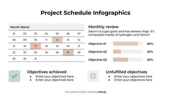 Infographie du calendrier du projet Modèles de présentation