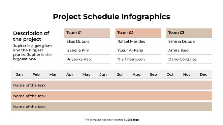 Infographie du calendrier du projet Modèles de présentation