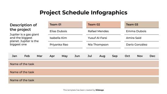 Infographie du calendrier du projet Modèles de présentation