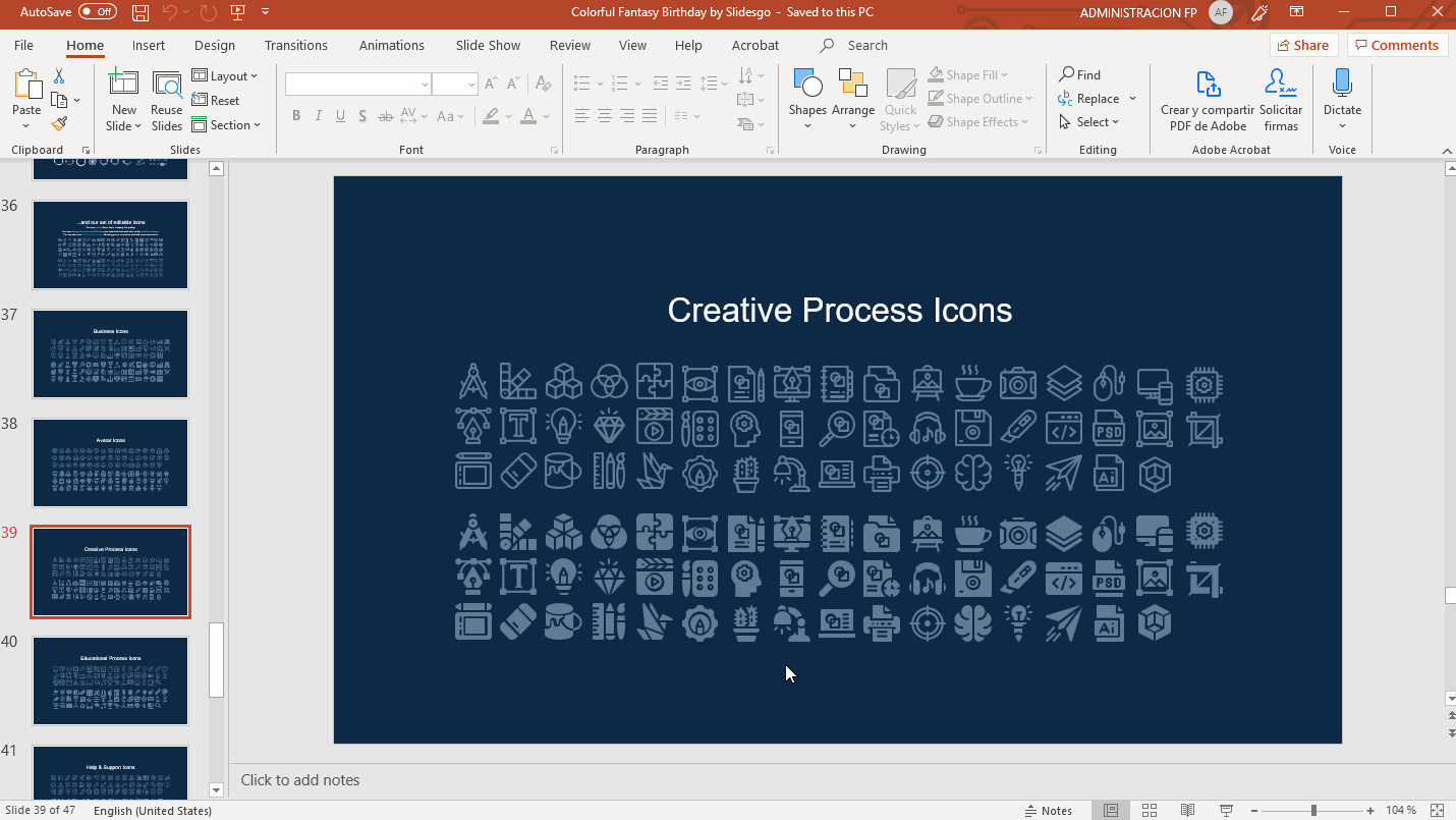 Copying and pasting an icon in PowerPoint