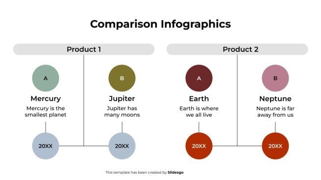 Plantilla de presentación Infografía comparativa