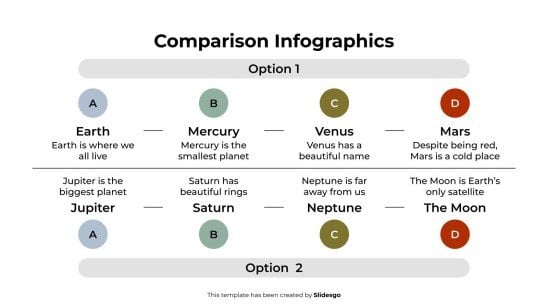 Plantilla de presentación Infografía comparativa