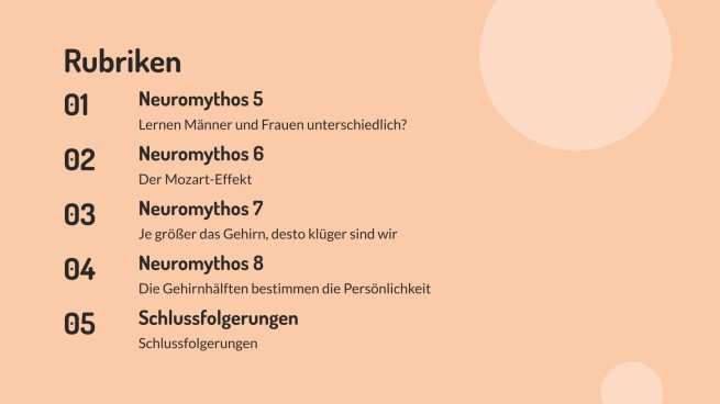 Neuromythen entlarven. Teil 2 Präsentationsvorlage