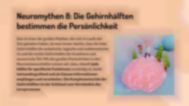 Neuromythen entlarven. Teil 2 Präsentationsvorlage