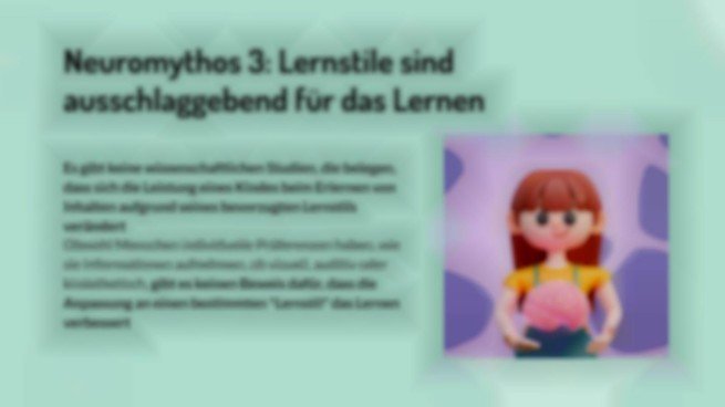 Neuromythen entlarven. Teil 1 Präsentationsvorlage