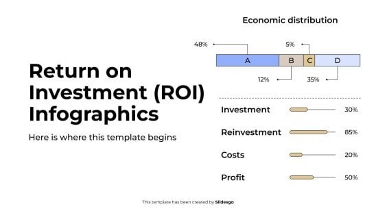 Plantilla de presentación Infografías de retorno de la inversión (ROI)