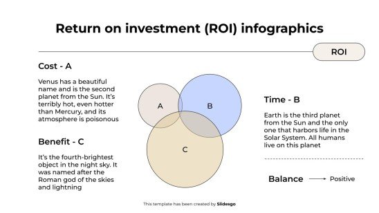 Plantilla de presentación Infografías de retorno de la inversión (ROI)