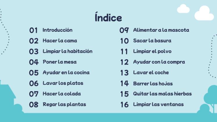 Plantilla de presentación Guía de tareas domésticas para niños