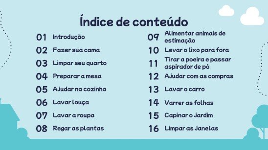 Modelo de apresentação Guia Super Kids para tarefas domésticas