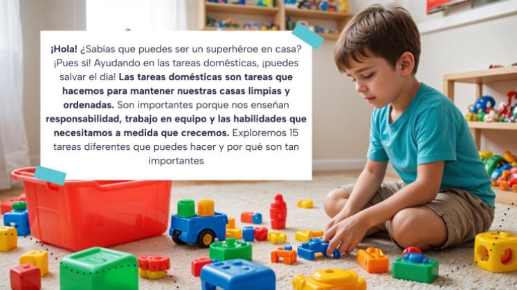 Plantilla de presentación Guía de tareas domésticas para niños