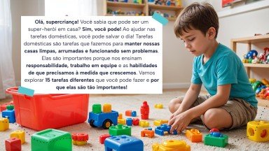 Modelo de apresentação Guia Super Kids para tarefas domésticas