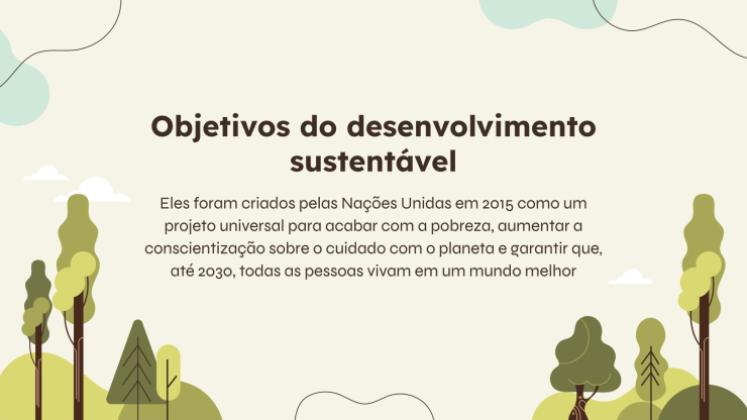 Modelo de apresentação Os objetivos de desenvolvimento sustentável