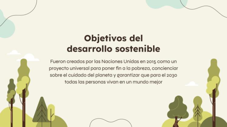 Plantilla de presentación Los objetivos de desarrollo sostenible