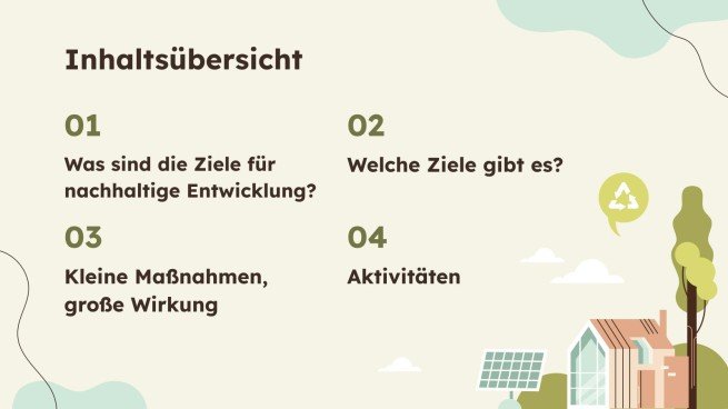 Die Ziele für nachhaltige Entwicklung Präsentationsvorlage