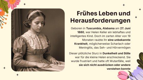 Helen Keller: Eine bemerkenswerte Reise voller Ausdauer und Triumph Präsentationsvorlage
