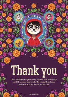 Dankeskarte Coco – Lebendiger als das Leben! Präsentationsvorlage