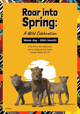 Invitation à la fête Mufasa Modèles de présentation