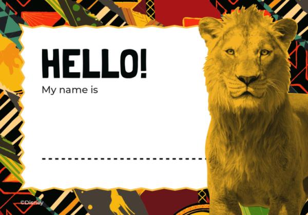 Étiquette prénom Mufasa Modèles de présentation