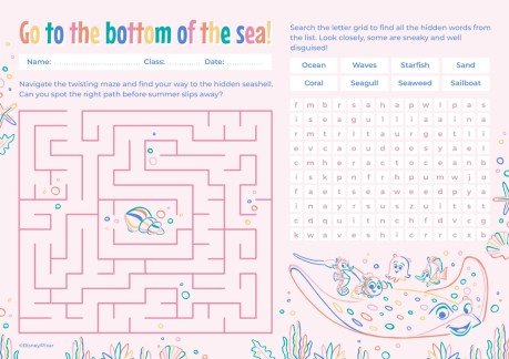 Finding Nemo School Worksheet presentation template 