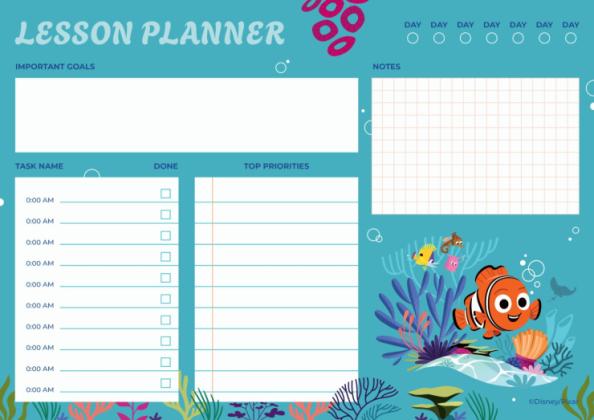 Plantilla de presentación Plan de clase del océano de Buscando a Nemo