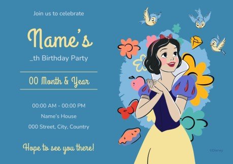 Modelo de apresentação Cartão Branca de Neve e os Sete Anões